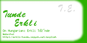 tunde erkli business card